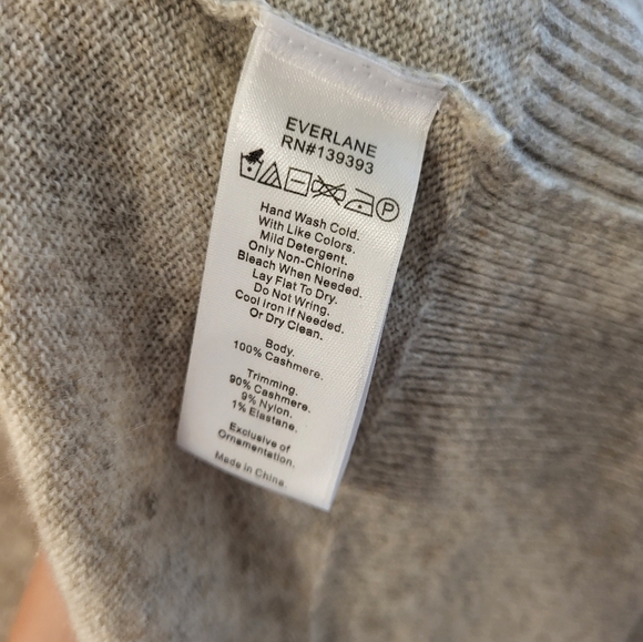 Everlane XL Cashmere Oatmeal Drop Shoulder Cardigan - Picture 6 of 7
